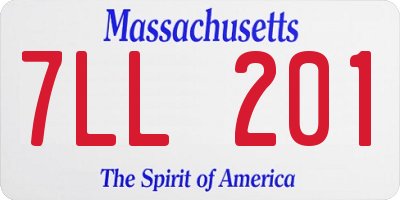 MA license plate 7LL201