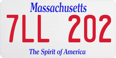 MA license plate 7LL202