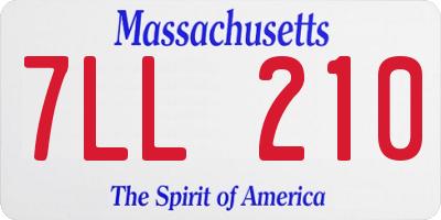 MA license plate 7LL210