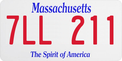 MA license plate 7LL211