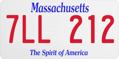 MA license plate 7LL212