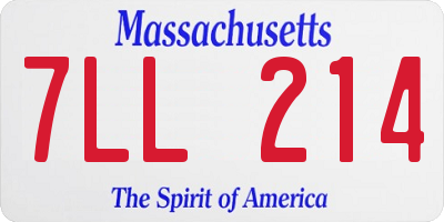 MA license plate 7LL214