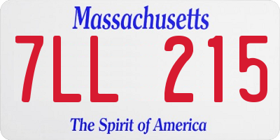 MA license plate 7LL215