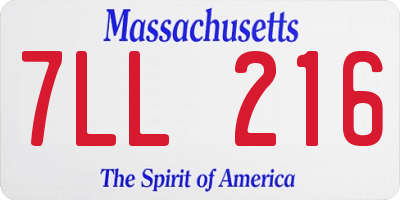 MA license plate 7LL216