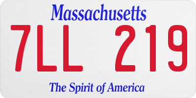 MA license plate 7LL219