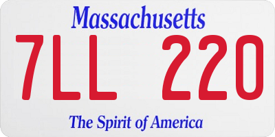 MA license plate 7LL220