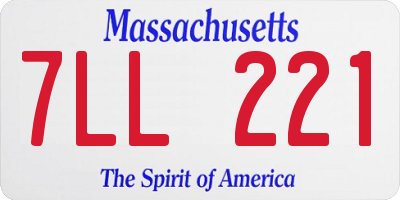 MA license plate 7LL221