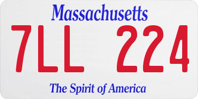 MA license plate 7LL224