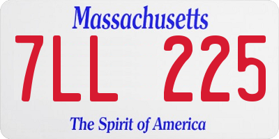 MA license plate 7LL225