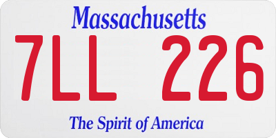 MA license plate 7LL226