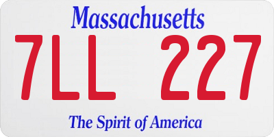 MA license plate 7LL227