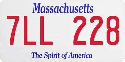 MA license plate 7LL228