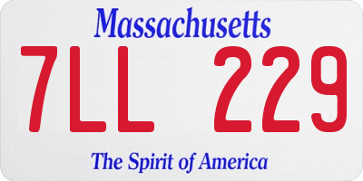MA license plate 7LL229