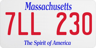 MA license plate 7LL230