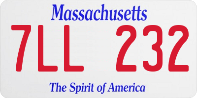 MA license plate 7LL232
