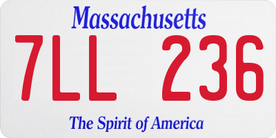 MA license plate 7LL236