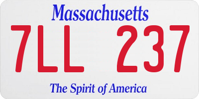 MA license plate 7LL237