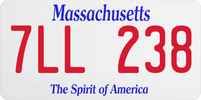 MA license plate 7LL238