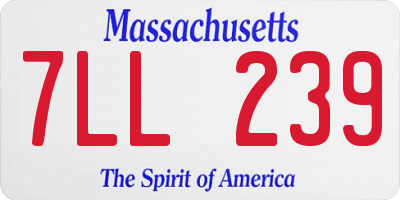 MA license plate 7LL239