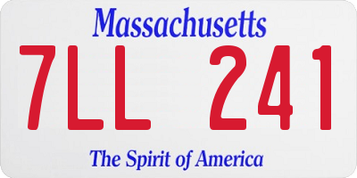 MA license plate 7LL241