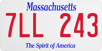 MA license plate 7LL243