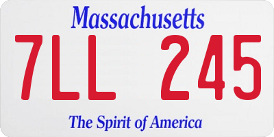 MA license plate 7LL245