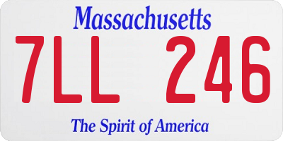 MA license plate 7LL246