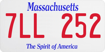 MA license plate 7LL252