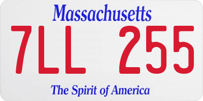 MA license plate 7LL255