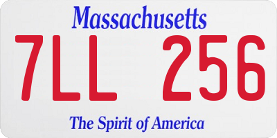 MA license plate 7LL256