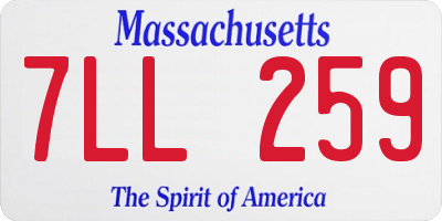 MA license plate 7LL259