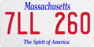 MA license plate 7LL260