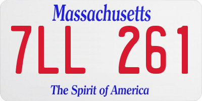 MA license plate 7LL261