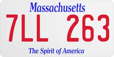 MA license plate 7LL263