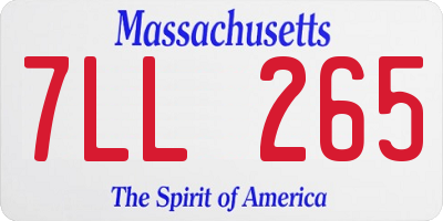 MA license plate 7LL265