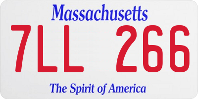 MA license plate 7LL266