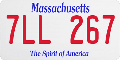 MA license plate 7LL267