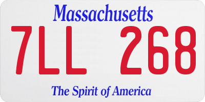 MA license plate 7LL268