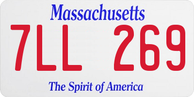 MA license plate 7LL269