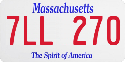 MA license plate 7LL270