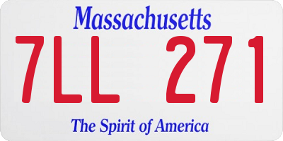 MA license plate 7LL271