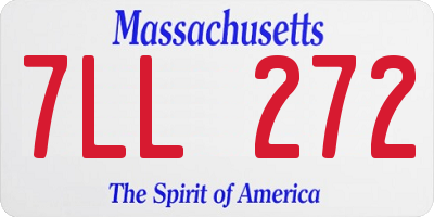 MA license plate 7LL272