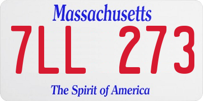 MA license plate 7LL273