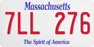 MA license plate 7LL276