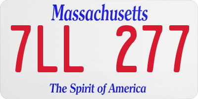 MA license plate 7LL277