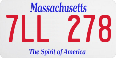 MA license plate 7LL278