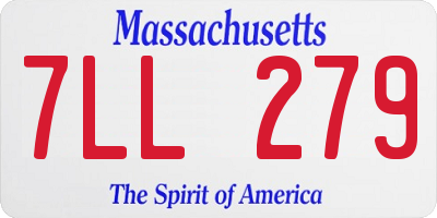 MA license plate 7LL279