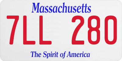 MA license plate 7LL280