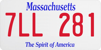 MA license plate 7LL281