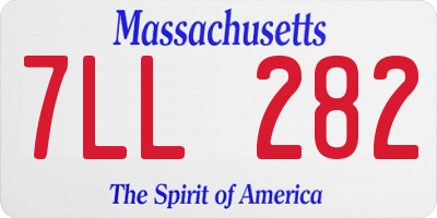 MA license plate 7LL282
